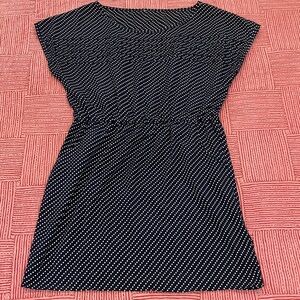 Navy & White Star print Mini Dress with pockets made in USA